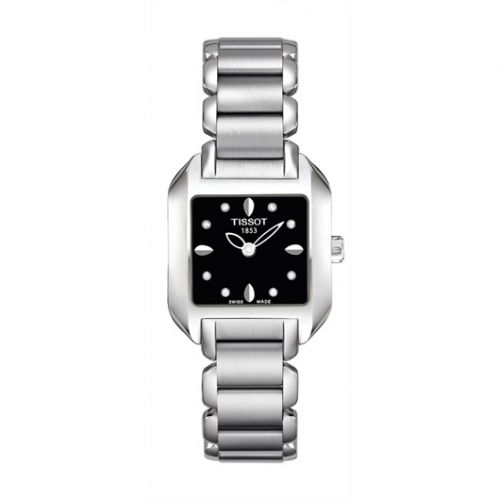 Tissot T-Wave Square Quartz 23.6 Stainless Steel Black Bracelet