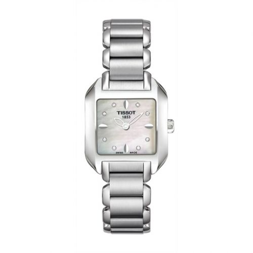 Tissot T-Wave Square Quartz 23.6 Stainless Steel MOP Bracelet