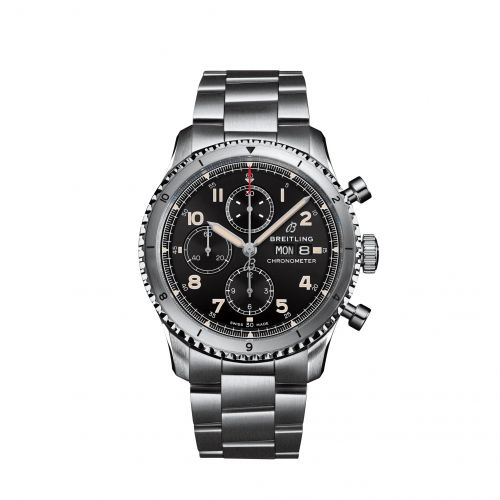 Breitling Aviator 8 Chronograph 43 Stainless Steel Black Bracelet