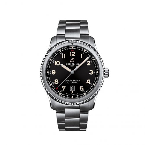 Breitling Aviator 8 Automatic 41 Stainless Steel Black Bracelet