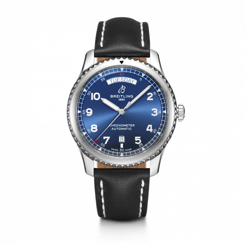 Breitling Navitimer 8 Automatic Day & Date 41 Stainless Steel Blue Black Calf Pin