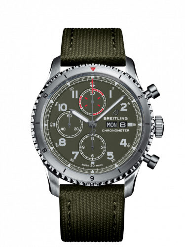 Breitling Aviator 8 Chronograph 43 Stainless Steel Curtiss Warhawk Canvas Tang