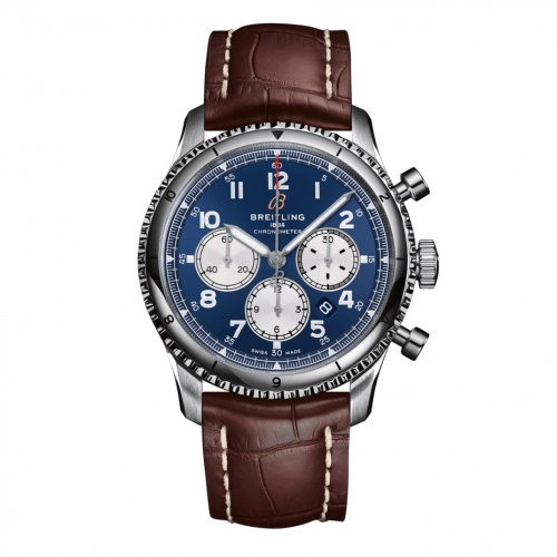 Breitling Aviator 8 B01 Chronograph 43 Stainless Steel Blue Croco Folding