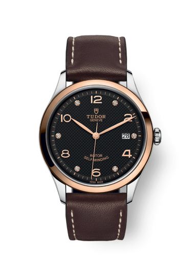 Tudor 1926 39 Stainless Steel Rose Gold Black - Diamond Strap