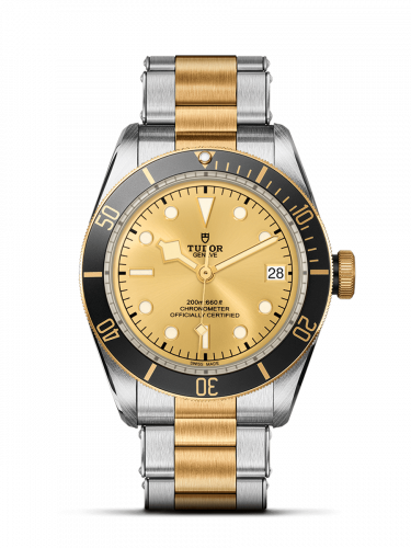 Tudor Heritage Black Bay Black S&G Stainless Steel Yellow Gold Champagne Bracelet