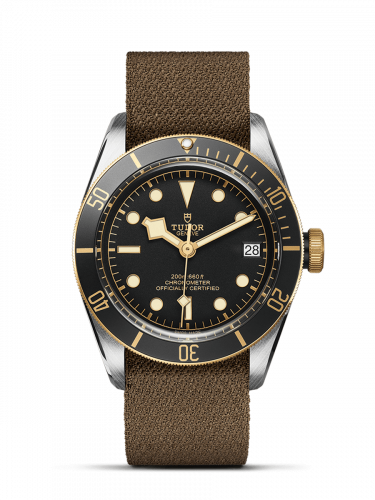 Tudor Heritage Black Bay Black S&G Stainless Steel Yellow Gold Black Fabric