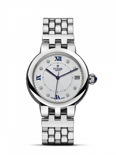 Tudor Clair de Rose 34 Stainless Steel Silver-Diamond Bracelet