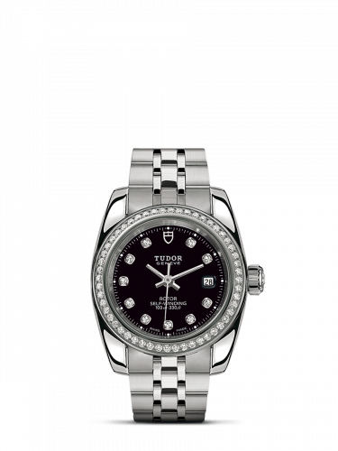 Tudor Classic 28 Stainless Steel Diamond Black-Diamond Bracelet