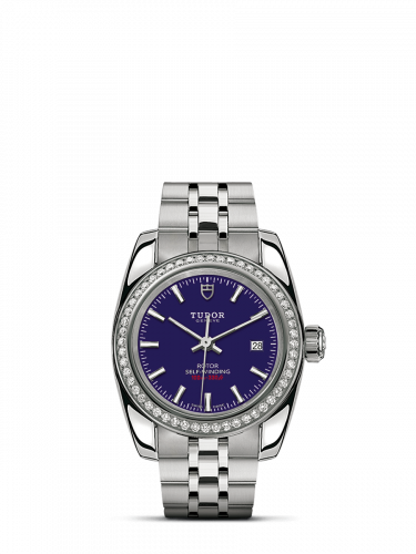 Tudor Classic 28 Stainless Steel Diamond Blue Bracelet