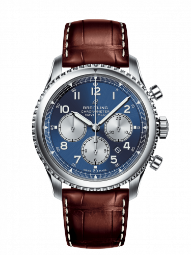 Breitling Navitimer 8 B01 Chronograph 43 Stainless Steel Blue Brown Croco