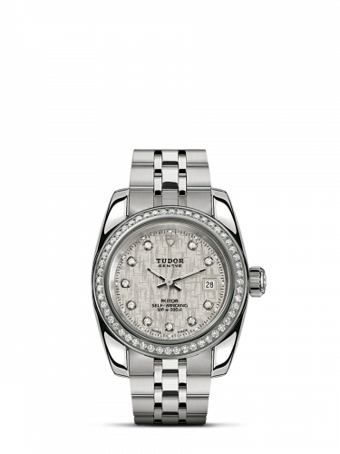 Tudor Classic 28 Stainless Steel Diamond Silver-Diamond Bracelet