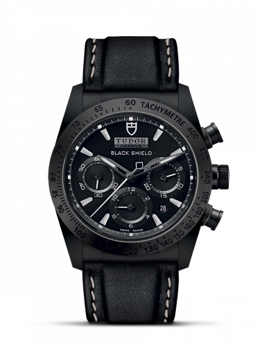 Tudor Fastrider Black Shield Ceramic Black Leather
