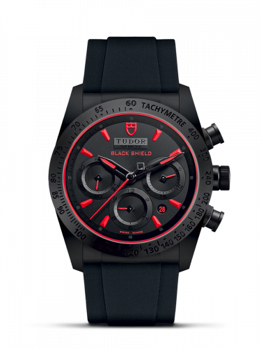 Tudor Fastrider Black Shield Ceramic Black-Red Rubber