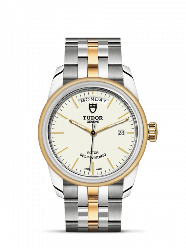 Tudor Glamour Day + Date Stainless Steel Yellow Gold Opaline Bracelet