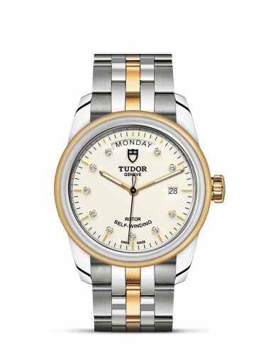Tudor Glamour Day + Date Stainless Steel Yellow Gold Opaline-Diamond Bracelet
