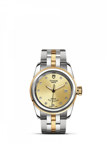 Tudor Glamour Date 26 Stainless Steel Yellow Gold Champagne-Diamond Bracelet