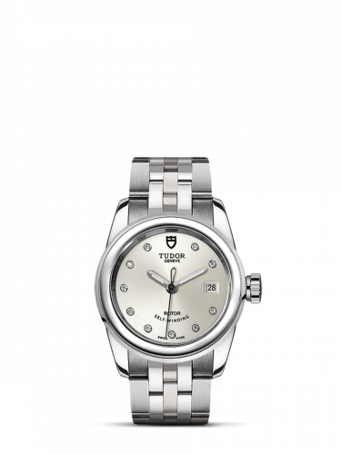 Tudor Glamour Date 26 Stainless Steel Silver-Diamond Bracelet