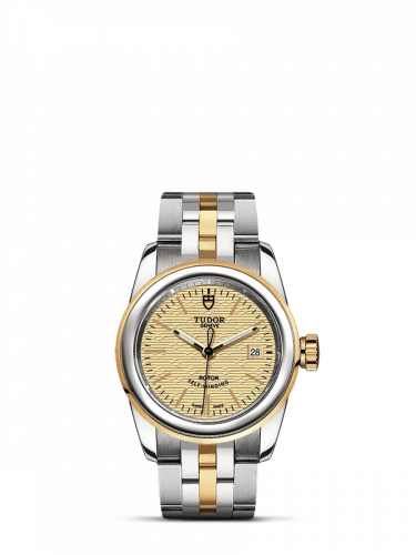 Tudor Glamour Date 26 Stainless Steel Yellow Gold Jacquard Champagne Bracelet