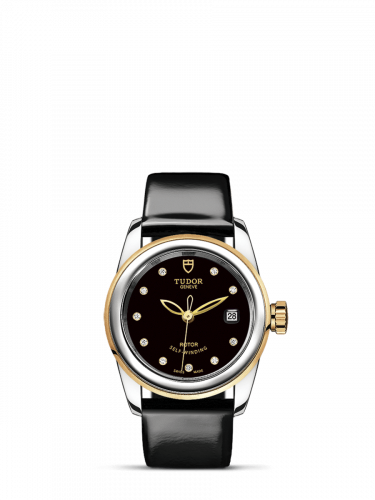 Tudor Glamour Date 26 Stainless Steel Yellow Gold Black-Diamond Strap