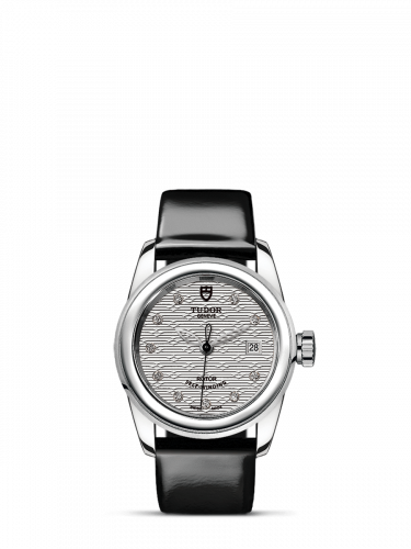 Tudor Glamour Date 26 Stainless Steel Jacquard Silver-Diamond Strap