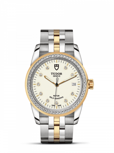 Tudor Glamour Date 36 Stainless Steel Yellow Gold Diamond Opaline-Diamond Bracelet