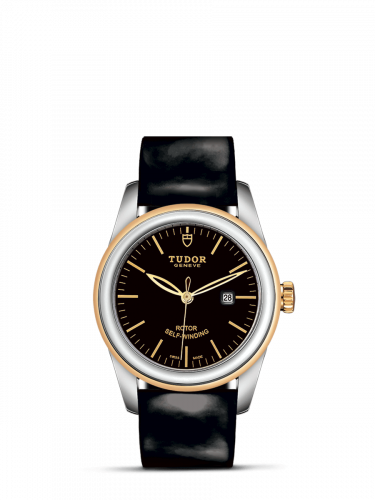 Tudor Glamour Date 31 Stainless Steel Yellow Gold Black Strap