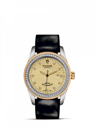 Tudor Glamour Date 31 Stainless Steel Yellow Gold Diamond Jacquard Champagne-Diamond Strap