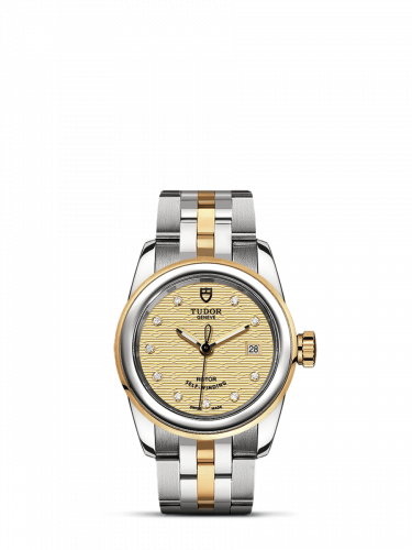 Tudor Glamour Date 26 Stainless Steel Yellow Gold Jacquard Champagne-Diamond Bracelet