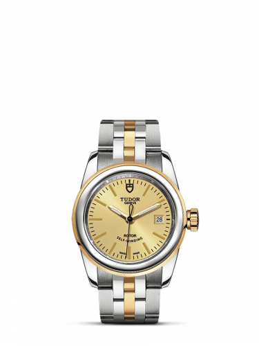 Tudor Glamour Date 26 Stainless Steel Yellow Gold Champagne Bracelet