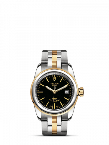 Tudor Glamour Date 26 Stainless Steel Yellow Gold Black Bracelet