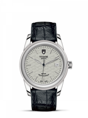 Tudor Glamour Date 36 Stainless Steel Jacquard Silver Strap