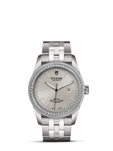 Tudor Glamour Date 31 Stainless Steel Diamond Silver Bracelet