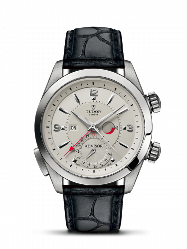 Tudor Heritage Advisor Stainless Steel TItanium Silver Alligator