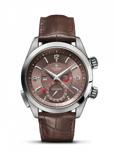 Tudor Heritage Advisor Stainless Steel TItanium Cognac Alligator