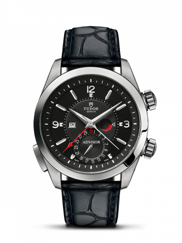 Tudor Heritage Advisor Stainless Steel TItanium Black Alligator