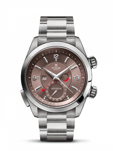 Tudor Heritage Advisor Stainless Steel TItanium Cognac Bracelet