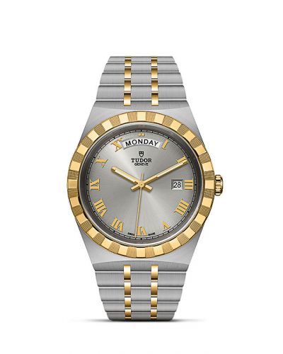 Tudor Royal Day-Date 41 Stainless Steel Yellow Gold Silver - Roman