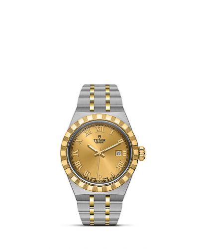 Tudor Royal Date 28 Stainless Steel Yellow Gold Champagne - Roman