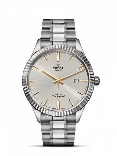 Tudor Style 41 Stainless Steel Fluted Silver Bracelet
