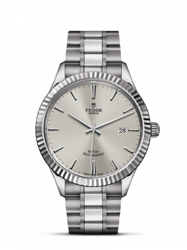 Tudor Style 41 Stainless Steel Fluted Silver Bracelet