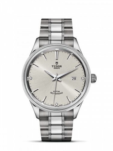 Tudor Style 41 Stainless Steel Silver-Diamond Bracelet