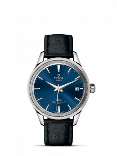 Tudor Style 34 Stainless Steel Blue Strap