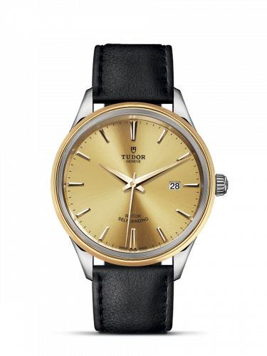Tudor Style 41 Stainless Steel Yellow Gold Champagne Strap