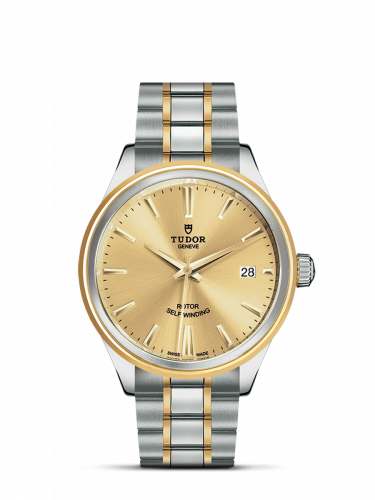 Tudor Style 38 Stainless Steel Yellow Gold Champagne Bracelet