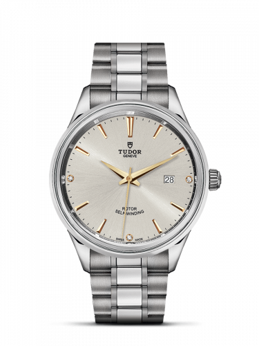 Tudor Style 41 Stainless Steel Silver-Diamond Bracelet