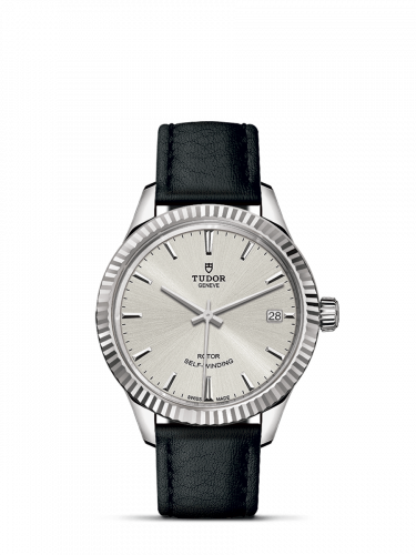 Tudor Style 34 Stainless Steel Fluted Silver Strap