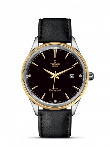 Tudor Style 41 Stainless Steel Yellow Gold Black-Diamond Strap