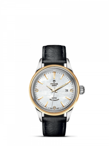 Tudor Style 28 Stainless Steel Yellow Gold MOP-Diamond Strap