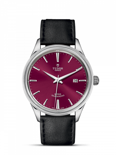 Tudor Style 41 Stainless Steel Burgundy Strap