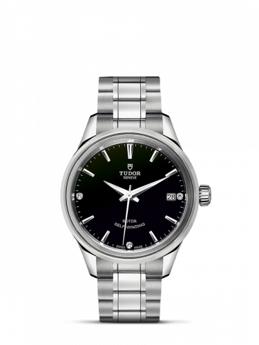 Tudor Style 34 Stainless Steel Black-Diamond Bracelet